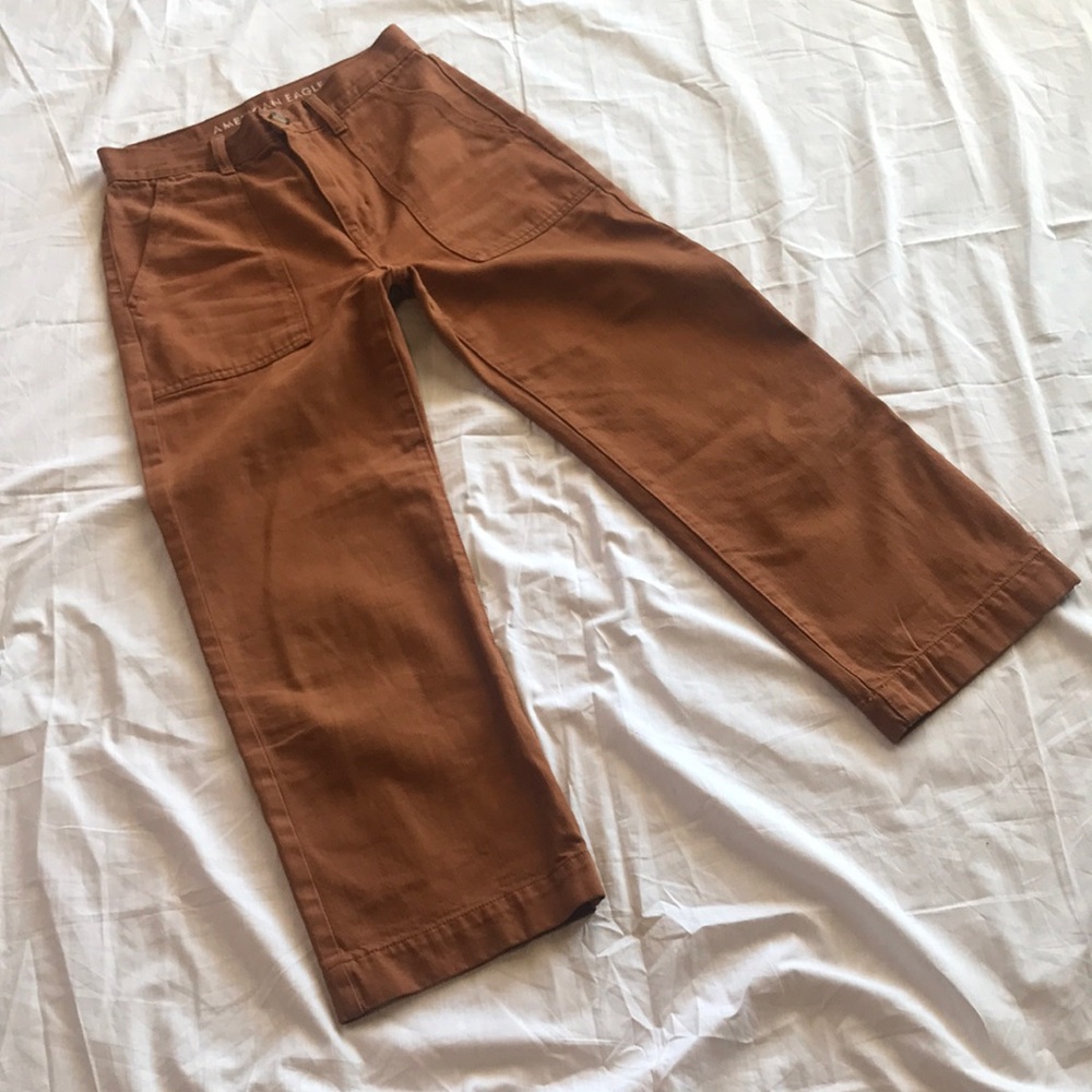 American Eagle Wide Leg Crop Rust 0